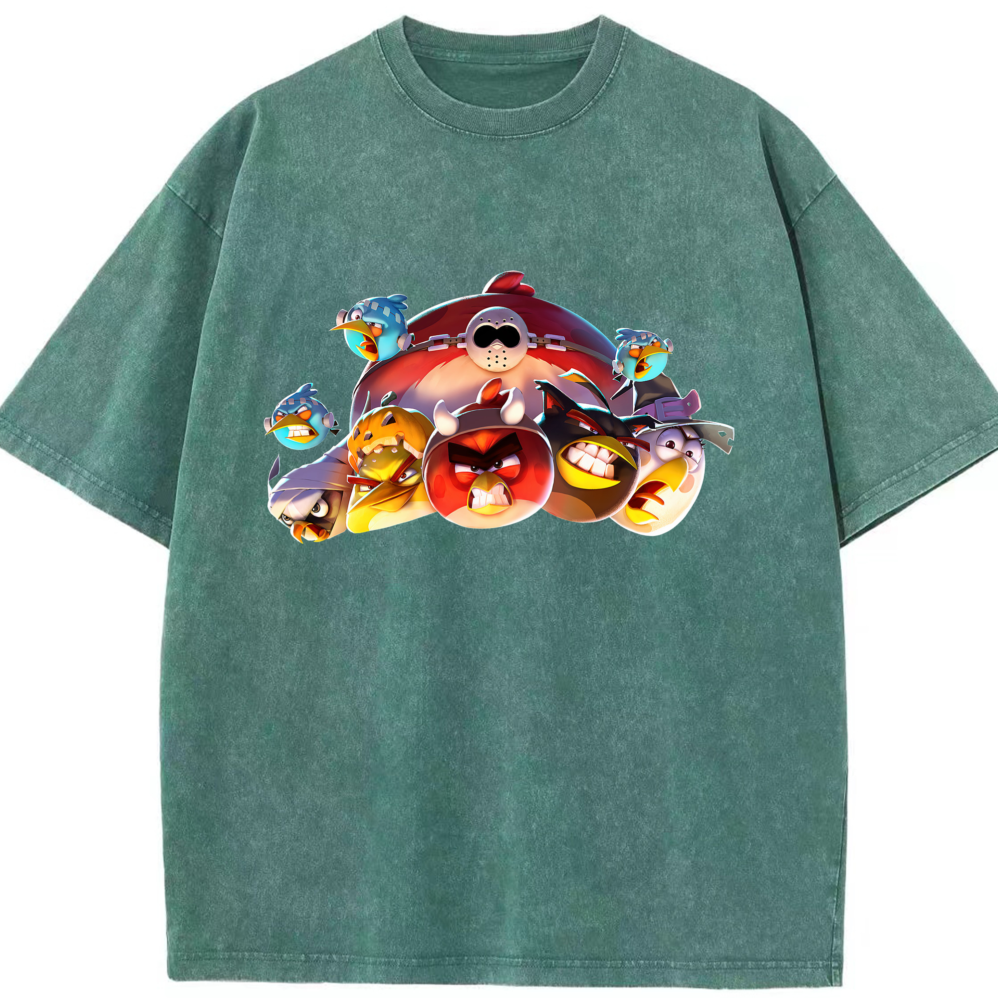 （画像用） Angry Birds アングリーバード 綿100% ヴィンテージ風 半袖Tシャツ（フロントプリント）